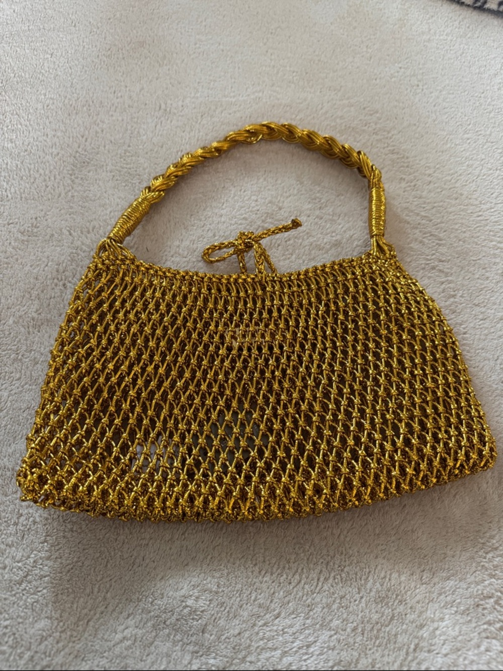 J. Crew Gold Mesh Woven Bag. NWT